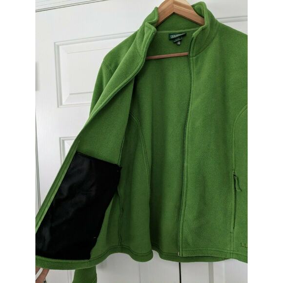L.L. Bean Green Zippered Fleece Jacket Size XL - Picture 7 of 9